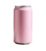 330ml aluminum pink soda can isolated on white background. Beer can with edging. Generative AI content photo