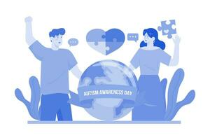 World Autism Day Illustration concept on white background vector