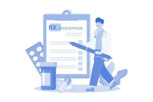 Doctor Writing Prescription Illustration concept on white background vector