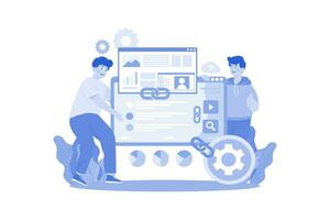 Link Building Illustration concept on white background vector