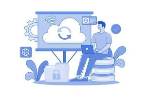 Cloud computing service Illustration concept on white background vector