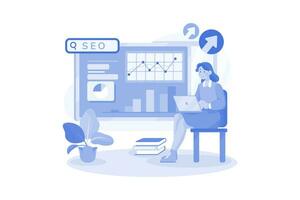 SEO Strategy Illustration concept on white background vector