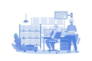 Automated Warehouse Management Illustration concept on white background vector