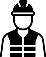 solid icon for worker vector