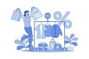 Clothes Discount Illustration concept. A flat illustration isolated on white background vector