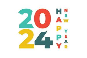 Colorful design number 2024 for celebration of happy new year vector