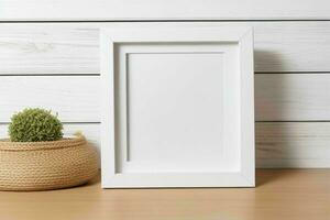 white empty photo frame mockup. AI Generative Pro Photo