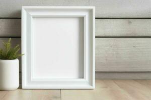 white empty photo frame mockup. AI Generative Pro Photo