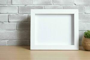 white empty photo frame mockup. AI Generative Pro Photo