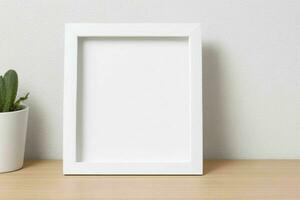 white empty photo frame mockup. AI Generative Pro Photo