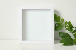 white empty photo frame mockup. AI Generative Pro Photo