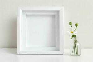 white empty photo frame mockup. AI Generative Pro Photo