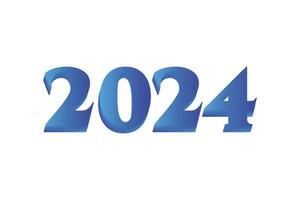 Happy new year 2024 3d banner text design concept vector