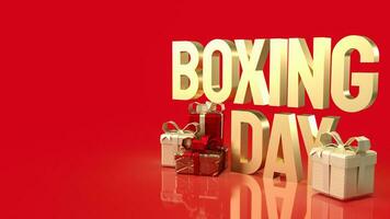The Gift box and Boxing Day word for Marketing concept 3d rendering photo