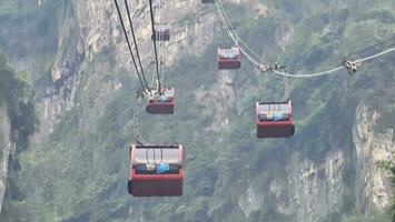 Tianmenshan China  July 29, 2023 Tianmenshan Cableway at Zhangjiajie's National Forest Park photo