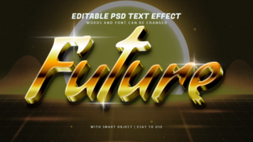 Future 3d retro text effect editable psd