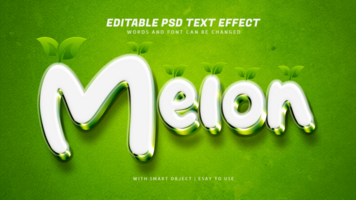 Melon 3d style text effect editable psd