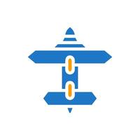 Airplane icon solid blue orange colour military symbol perfect. vector