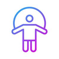 Jump rope icon Gradient purple sport symbol illustration. vector