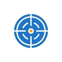 Target icon solid blue orange colour military symbol perfect. vector