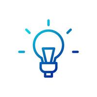 Lamp idea icon gradient blue business symbol illustration. vector