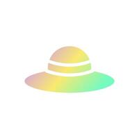 Hat icon solid gradient purple yellow green summer beach symbol illustration. vector