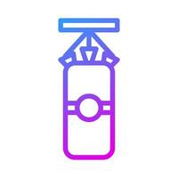 puñetazos bolso icono degradado púrpura deporte símbolo ilustración. vector