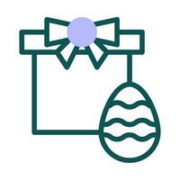 Gift egg icon duotone green purple colour easter symbol illustration. vector