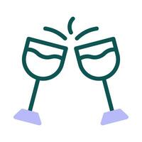 vaso vino icono duotono verde púrpura color Pascua de Resurrección símbolo ilustración. vector