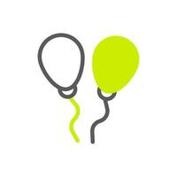 Balloon icon duotone grey vibrant green colour mother day symbol illustration. vector
