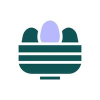 Bucket egg icon solid green purple colour easter symbol illustration. vector