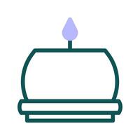 Candle icon duotone green purple colour easter symbol illustration. vector