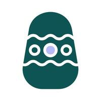 huevo icono sólido verde púrpura color Pascua de Resurrección símbolo ilustración. vector