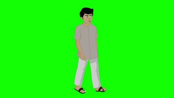 Indian cartoon character walk-cycle animation video