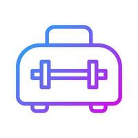 mochila icono degradado púrpura deporte símbolo ilustración. vector