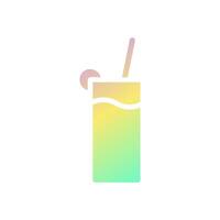 Drink icon solid gradient purple yellow green summer beach symbol illustration. vector