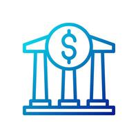 Banking icon gradient blue business symbol illustration. vector