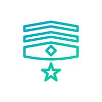 Insignia icono degradado verde azul color militar símbolo Perfecto. vector