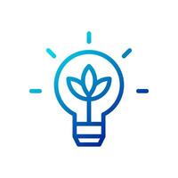 Lamp idea icon gradient blue business symbol illustration. vector