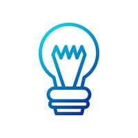 Lamp idea icon gradient blue business symbol illustration. vector