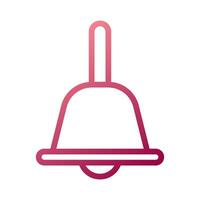 Bell icon gradient white red colour easter symbol illustration. vector