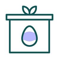 Gift egg icon duotone green purple colour easter symbol illustration. vector