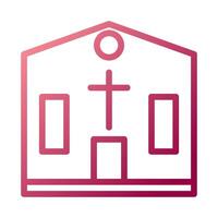 Cathedral icon gradient white red colour easter symbol illustration. vector