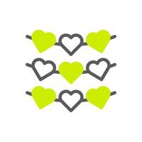 Decoration love icon duotone grey vibrant green colour mother day symbol illustration. vector