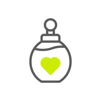 Perfume love icon duotone grey vibrant green colour mother day symbol illustration. vector