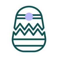 Egg icon duotone green purple colour easter symbol illustration. vector