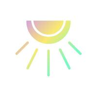 Weather icon solid gradient purple yellow green summer beach symbol illustration. vector