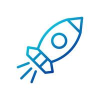 Rocket icon gradient blue business symbol illustration. vector