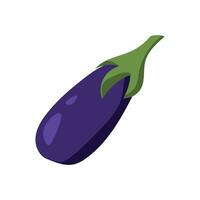 Vector eggplant. Vegetable illustration for farm market menu. Healthy food design.