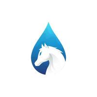 agua caballo logo vector diseño modelo